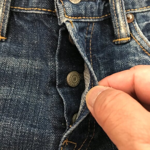 Ralph Lauren Double RL Jean Men 30x26 Blue Low Rise Button Fly Dark Wash Stretch - Picture 10 of 13